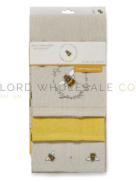 Bumble Bees 3 Pack Cotton Tea Towels by Cooksmart