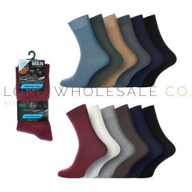 12-1895/1896/1897/1899-Men's Cotton Rich Socks With Lycra by Miuayga 4 x 6 Pair Pack