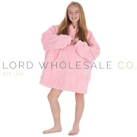 Children's Supersoft Pink Bows Oversize Hoodie by Huggable Hoodie