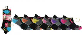 Ladies Assorted 2pk Sport Trainer Socks With Comfort Padding  by Pro Hike 2060