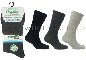 Men's Assorted 3 Pair Pack Wellness Organic Cotton Socks London by Eazy Grip