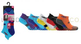 12-2487-Ladies Assorted 2pk Sport Trainer Socks With Comfort Padding  by Pro Hike 2487