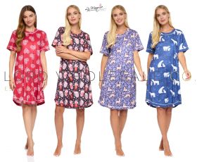 02-25270-Wholesale Ladies Cosy Wonders Short Sleeve Nightdress by La Marquise 6 Pieces