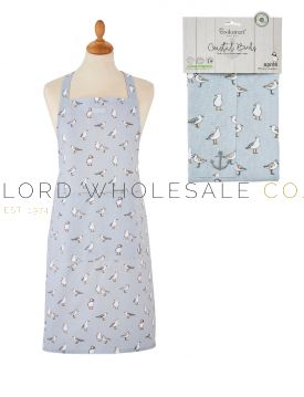 03-2569-Wholesale Coastal Birds 100% Cotton Apron With Pocket by Cooksmart