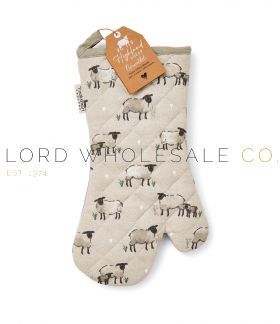 02-2597-Wholesale Highland Sheep Linen Blend Longer Length Gauntlet Oven Glove by Cooksmart