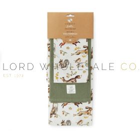 02-2688-Wholesale Forest Fable 3pk Cotton Tea Towels by Cooksmart