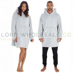 Adults Unisex Frosted Grey Supersoft Oversize Hoodie by Huggable Hoodie
