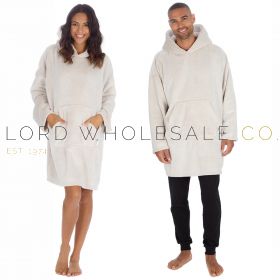 Adults Unisex Frosted Beige Supersoft Oversize Hoodie by Huggable Hoodie