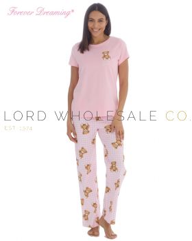 wholesale ladies short sleeve 100% cotton pyjama sets UK