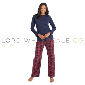 Ladies Polycotton Long Sleeve Yarn Top & Check Pant Pyjama Set by Momentii 6 Pieces