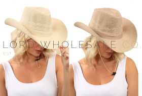 Ladies 6pk Canyon Breeze Straw Cowboy Hats by Pro Hike 6 Pieces