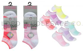 Ladies 3pk Assorted Mesh Insert Trainer Socks by Red Tag 4 x 3 Pair Pack