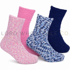 Ladies 2pk Super Soft Fluffy Popcorn Cosy Bed Socks by Forever Dreaming 6 x 2 Pair Pack