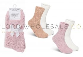 Ladies 2pk Supersoft Borg Fleece Cosy Socks by Forever Dreaming 6 x 2 Pair Pack
