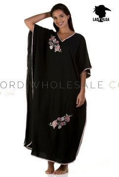 Wholesale CLEARANCE Ladies Embroidered Jersey Kaftan by Lady Olga 9984