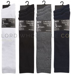 Wholesale 3 Pair Pack Knee Highs