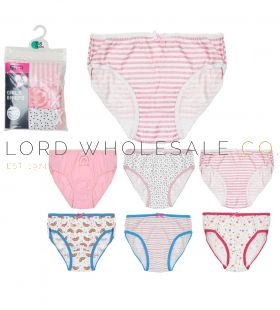 02-BR255-Girls 3pk Assorted Rainbow Print Briefs by Tom Frank Kids 16 x 3 Pair Pack