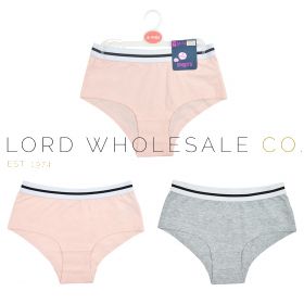 Older Girls 2pk Grey/Peach Short Briefs by Tom Frank Girls 12 x 2 Pair Pack