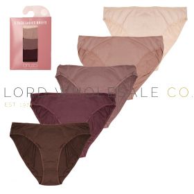 Ladies Boxed 5pk Assorted Solid High Leg Briefs by Anucci 6 x 5 Pair Pack