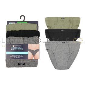 Men's 3pk Assorted Slip Briefs by Tom Franks 10 x 3 Per Pack
