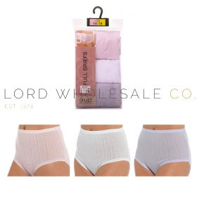 Ladies 3pk Pastel Pointelle Full Briefs by Anucci Underwear 6 x 3 Pair Pack