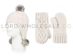Wholesale kids thermal hat and glove sets in assorted colours and designs