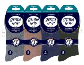 CLEARANCE Men's Assorted Lighter Weight Diabetic Gentle Grip Socks by Sock Shop 4 x 3 Pair Pack