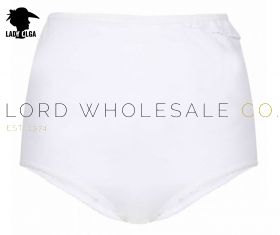 Ladies 100% Cotton Corner Lace English Made Briefs by Lady Olga 12 Pairs,