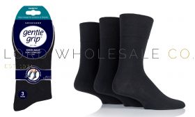 DIABETIC Mens Black Gentle Grip Socks by Sock Shop