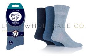 DIABETIC Mens Blues Gentle Grip Socks by Sock Shop