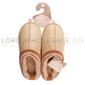Ladies Chesnut Platform Suede Trim Detail UGG Style Slippers by Slumberzzz 6 Pieces