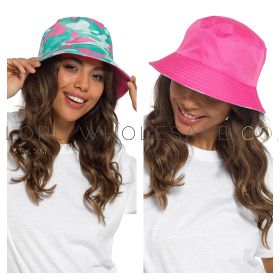 08-GL1097-Ladies Camo Printed Reversible Bucket Hat by Foxbury 6 Pieces