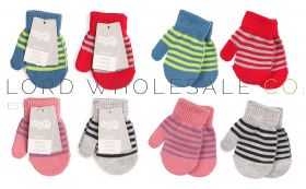 Babies Winter Stripe Mitten by Snuggle Shop 12 Pieces