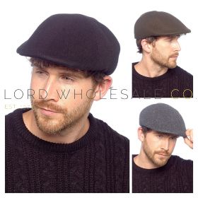 Men's Flannel Flat Caps by Tom Franks 12 Pieces