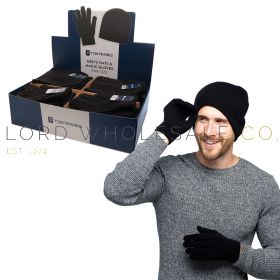 Men's Hat & Gloves Set In Display Box by Tom Franks 18 Pieces