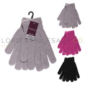 04-GL859-Wholesale Ladies Assorted Chenille Gloves by Foxbury 12 Pieces
