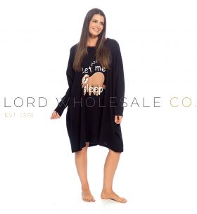 Ladies Long Sleeve Sloth Print 100% Jersey Cotton Nightshirt by Follow That Dream