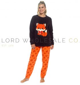 Ladies Foxy Sherpa Fleece Top & Polar Fleece AOP Pants Pyjama Set by Foxbury 6 Pieces