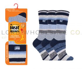 Ladies Stripe Brookside 1.6 TOG Lite Brushed Thermal Socks by Heat Holders Sock Shop 6 Pairs