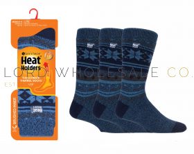 Men's Fairisle Halkyn 1.6 TOG Lite Brushed Thermal Socks by Heat Holders Sock Shop 6 Pairs