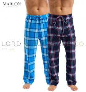 02-MA34879-Men's 2pk Cromer Cosy Fleece Pyjama Pants by Marlon 2 Pieces