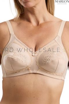 Ladies Embroidered Top Cup Non-Wired Firm Control Bra By Marlon MA45586