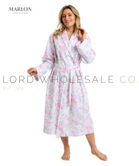 Ladies 100% Woven Cotton Summer Wrap Gown Meadow by Marlon