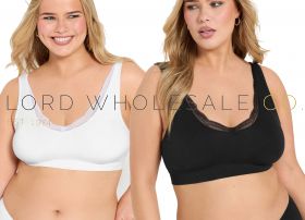 05-MHL-32-Wholesale Ladies Lace Trim V-Neck Padded Bra MHL-32