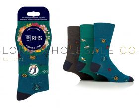 Men's RHS Insects Gentle Grip Socks by Sock Shop 3 Pair Pack