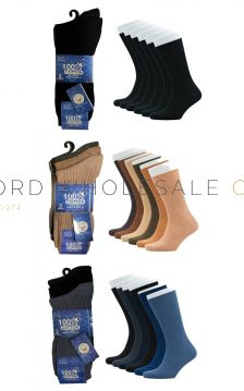 12-SE002-Men's 100% Cotton Premium Quality Socks 4 x 3 Pair Pack