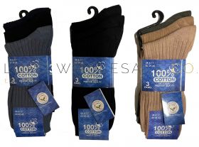 12-SE002-Men's 100% Cotton Premium Quality Socks 4 x 3 Pair Pack