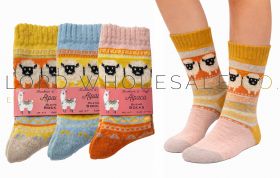 Wholesale ladies alpaca socks in assorted colours, soft and warm winter socks in bulk.