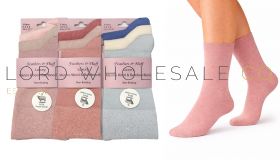 06-SE202-Wholesale Ladies Assorted Merino Wool & Bamboo Blend Socks by Feathers & Fluff 4 x 3 Pair Pack