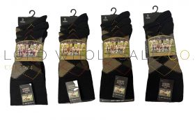 06-SE208Black-Wholesale Men's 3pk Luxury Alpaca Blend Traditional Argyle Black Socks 4 x 3 Pair Pack